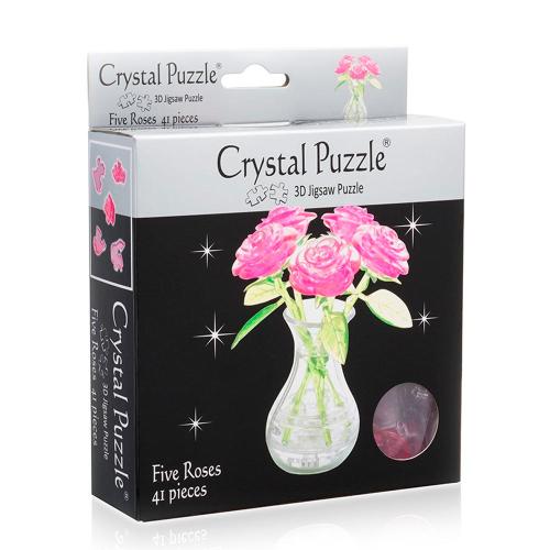 3D пазл Букет в вазе Розовый Crystal Puzzle 90452 фото 2