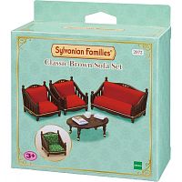 Игровой набор Sylvanian Families Классическая коричневая мебель для гостиной Epoch 2072
