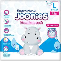 Подгузники Premium Soft L 7-14кг 42шт Joonies 953213