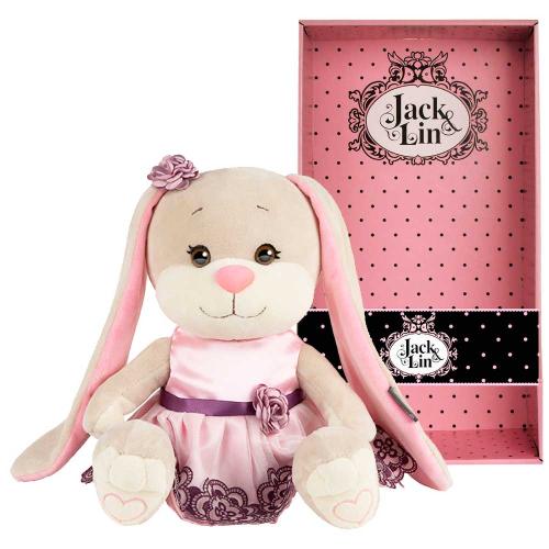 Мягкая игрушка Зайка в вечернем розовом платье 25 см Jack & Lin JL-022003-25 фото 2