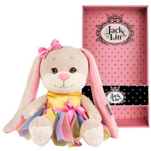 Мягкая игрушка Зайка в радужном платье 25 см Jack & Lin JL-022006-25 фото 2